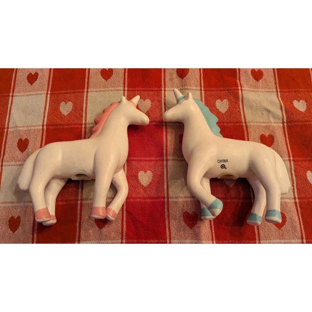Unicorn Salt & Pepper Shakers White Pink Blue Accents Collectible Fantasy target